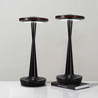 LED Cordless Table Lamps Rechargeable - Outdoor Battery Operated Portable Table Light 3 Color Stepless Dimming Tables Lamp with Memory Function, IP54 Waterproof for Patio Restaurant Dining (2 Black)