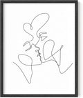 Y2K BOO Kissing Couple UNFRAMED Wall Art Romantic Intimacy Continuous Line Drawing 11x14 Inch Heavyweight Paper Modern Minimalist Love Studio Decor