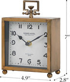 NIKKY HOME Small Table Clock, Silent Non-Ticking Classic Battery Operated Decorative Mantel Desk Shelf Clock for Living Room Decor - Rose Gold