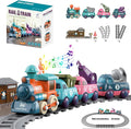 Kids Electric Train Toys with Tracks - Lighting & Music Trains for Boys Girls, Choo Choo Train，Magnetic Connection, Battery Operated, Birthday Gift for Boys Girls Age 4 5 6 7 8 (19052D-1)