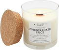 PERIPETI Home Pomegranate Spice Scented Candle, Wooden Wick – 8.5oz Natural Soy Wax for Energizing Aromatherapy, Long-Lasting Burn