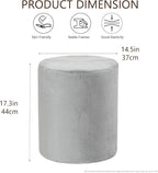 Get Set Style Modern Round Ottoman with Soft Padded Seat, Multifunctional Vanity Stool for Makeup, Upholstered Footrest Stool Ottoman Foot Stool for Living Room, Bedroom