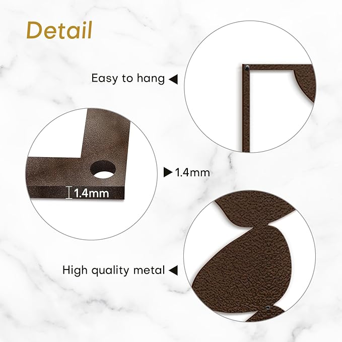 SIGNLEADER Metal Wall Art Decor Abstract Shapes Illustrations Modern Abstract Wall Sculpture Hangings Home Decoration for Living Room, Bedroom, Bathroom, Kitchen, Outdoor - 18" Bronze
