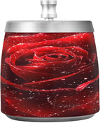 Rose Glitter Ashtray with Lid, Outdoor Ashtrays for Patio, Stainless Steel Ashtray Odorless Smokeless for Home Office Balcony