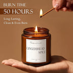 Gingerbread Spice Candles for Home Scented, Natural Soy Wax Aromatherapy Non Toxic Christmas Candle with Long Lasting Burn, Xmas Jar Candle Gifts for House Fragrance Decoration (9oz)