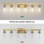6 Light Gold Bathroom Vanity Light,Bathroom Light Fixtures, 38" Modern Brushed Gold Vanity Lighting Fixtures for Bathroom Over Mirror, Gold Sconces Wall Lighting for Bedroom