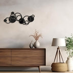 SIGNLEADER Metal Wall Art Decor Circle Shapes Minimalist Modern Abstract Wall Sculpture Hangings Home Decoration for Living Room, Bedroom, Bathroom, Kitchen, Outdoor - 36" Black
