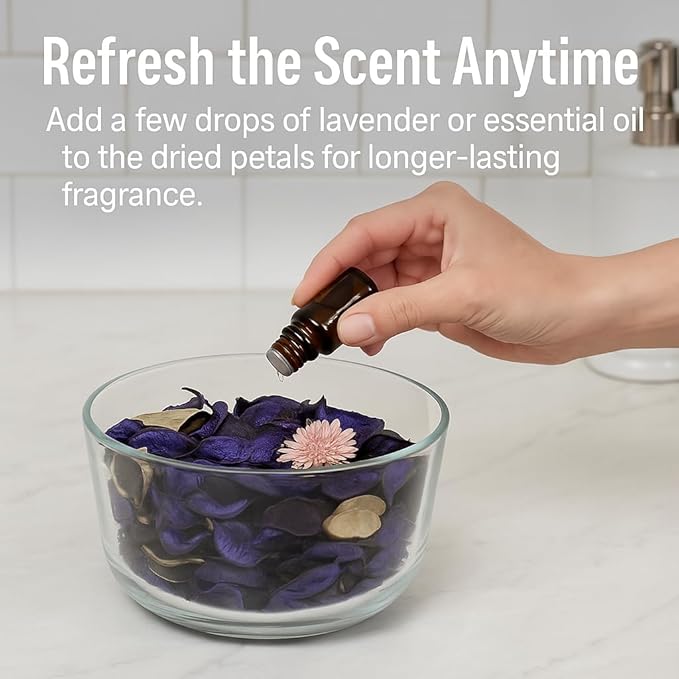 Lavender Potpourri – 2 Large Bags (8.4 oz Total) – Dried Petals for Bowl or Vase Filler, Long-Lasting Fragrance for Home, Gift, or Office