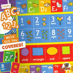 KC Cubs: Educational Rug: ABC Alphabet, Numbers & Shapes - 8x10' Playmat - Interactive Play, Activity Area Carpet, Bedroom-Classroom, Baby-Toddler-Kid