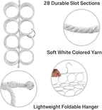 Super Z Outlet Foldable 28 Ring Hole Slots Space Saving Clothing Closet Hanger Scarf, Ties, Belts, Socks Organizer for Home Bedroom, Bathroom, Living Room (White) (Pack of 2)