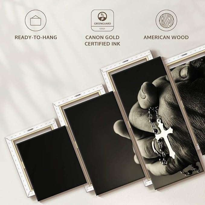 Elephant Stock Christian Prayer Canvas - 5 Panel Pictures Decor - Digital Design Canvas Print - Christian Wall Decor - 68" X 30"
