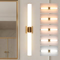 Modern Wall Sconce 30.4 Inch Gold Bathroom Sconces Led Wall Lights with Acrylic Shade Hardwired Long Vanity Lighting Fixtures Over Mirror for Bedroom Living Room Hallway