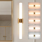 Modern Wall Sconce 30.4 Inch Gold Bathroom Sconces Led Wall Lights with Acrylic Shade Hardwired Long Vanity Lighting Fixtures Over Mirror for Bedroom Living Room Hallway