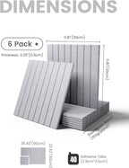 Large Felt Bulletin Board 36"x24" Cork Board Alternative - 6 Pack with 40 Safe Removable Adhesive Tabs, Cork Boards for Walls Felt Board for Home Office Classroom Pin Board-Soft Gray