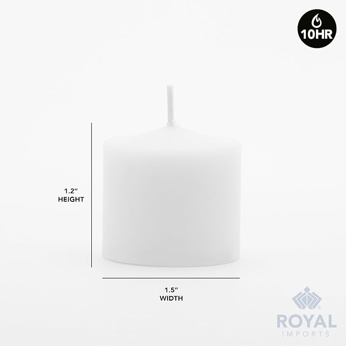 Royal Imports Votive Candle, Unscented White Wax, Box of 72, for Wedding, Birthday, Party, Spa, Holiday & Home Decoration (10 Hour Burn Time)