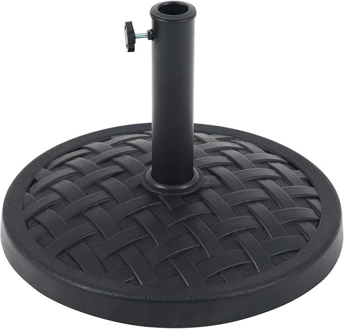 COBANA 31lb Patio Umbrella Base, Heavy Duty Round Outdoor Market Umbrella Stand Weight, Black