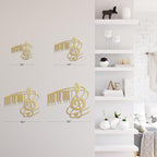 SIGNLEADER Metal Wall Art Music Note Decor - Treble Clef with Piano Key Modern Abstract Wall Sculpture Hanging Home Decoration for Living Room, Bedroom, Bathroom, Kitchen, Studio, Outdoor - 30" Gold