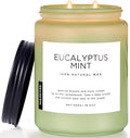 M&SENSE Eucalyptus & Mint Candles Home Scented, Natural Non Toxic Soy Candle, 19.4oz 110H Long Lasting Aromatherapy Candle for Stress Relief, Meditation, Spa, Relaxing Gifts for Men Women