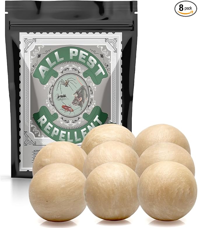 Pest Repellent, Rodent Repellent for Indoor/Outdoor, Mouse Repellent, Peppermint Repel Mice/Rat/Pest/Roach/Spider/Ant from Nesting in Car/RV/Garage/Shed/House, Safe for Kids and Pets - 8P