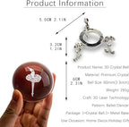 HDCRYSTALGIFTS 3D Laser Engraved Ballerina Dancing Crystal Ball Paperweight Elegant Ballet Dancer Girl Figurine Glass Sphere Home Art Decor (60mm,2.4inch)