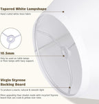 16Inch Large White Linen Lamp Shades Set of 2,Classic Empire Style Fabric Lampshade for Table Lamps and Floor Lamps,Elegant Replacement Light Shade,Linen Lamp Shades with Spider Fitter and Harp