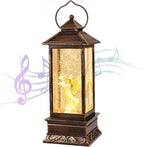 Christmas Decorations Snow Globe Lantern,Christmas Lantern with 8 Christmas Theme Music,Christmas Snow Globe Gifts Water Glittering Swirling Christmas Home Decoration（Dove Angel）
