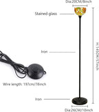 Tiffany Floor Lamp Tochiere Standing Lamp Yellow Sunflower Style Stained Glass Floor Light Vintage Tall Pole Uplight Corner Lamp with Foot Switch for Home Decor Living Room Bedroom