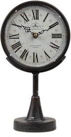 Lily's Home Antique Inspired Decorative Mantle Clock with Large Roman Numerals, Silent-Non-Ticking with Quartz Movement, Fits with Victorian or Antique Décor Theme, Black (11 3/4" Tall x 6 1/2" Wide)