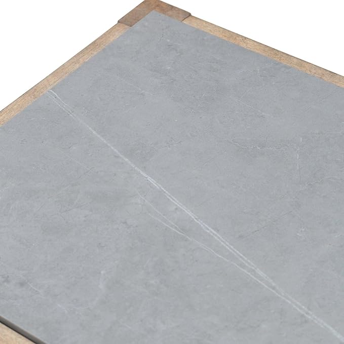 Liberty Furniture Millstone Chairside Table with Unique Tile Top for Living Room - Nutmeg Oak Wood
