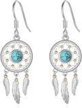 Dream Catcher Earrings for Women 925 Sterling Silver Western Earrings Dream Catcher Dangle Cowgirl Earrings Bohe Jewelry Gifts for Women