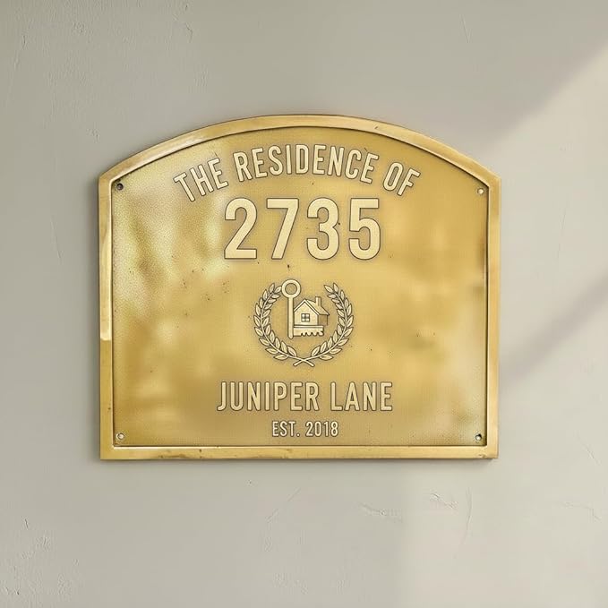 Personalized Brass Plaque – Custom Engraved Metal Sign | Solid Cast Brass, Weather-Resistant, Antique Finish | House Name Plate, Awards, Memorial, Office, Residence Sign | Handmade Custom Gift(18"x18"inches)