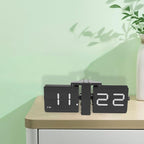 Retro Flip Clock, Battery Powered Desk & Wall Shelf Clock Flipping Out Wall and Tabletop Flip Clock with Mechanical Number Display Noise-Free Operation Oversized Flip Digits