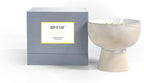 Blueme Happiness Candle | Yuzu & Ginger | 3 Wick - Refillable Wellness Candle with Essential Oils, Hand Finished & Poured Soy Wax Blend Ceramic Vessel, Natural Cotton Wicks | Medium 12 oz
