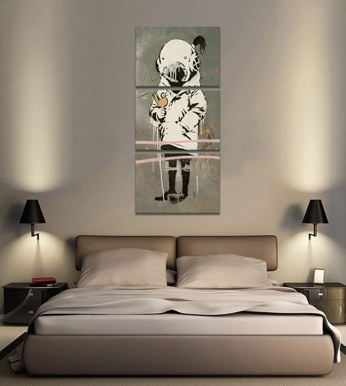 Novatique Street Canvas Wall Art Classic Graffiti Wall Art Abstract Banksy Poster Print Graffiti Picture Home Decor for Bedroom Living Room Office, 20" x 28" x 3Pcs