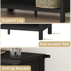 BON AUGURE Small Bookshelf, 3 Tier Black Book Shelf, Farmhouse Storage Bookcase, Short Wooden Book Cases for Small Space, Office, Bedroom, Living Room (Black Oak)