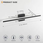 31.5 Inch 5 Color Adjustable Vanity Lights Over Mirror Vanity Lighting Fixtures for Bath Matt Black Bathroom Light Fixtures Over Mirror Black Led Modern Light Bar 5CCT
