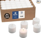 Royal Imports Votive Candle, Unscented White Wax, Box of 72, for Wedding, Birthday, Party, Spa, Holiday & Home Decoration (10 Hour Burn Time)