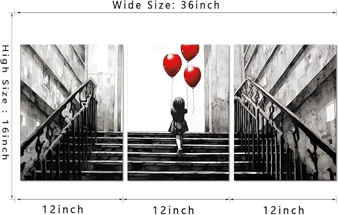 Novatique Banksy Wall Art Modern Street Wall Art Abstract Graffiti Posters Print Classic Graffiti Artwork Wall Decor for Living Room Bedroom Bathroom,12" x 16" x 3Pcs