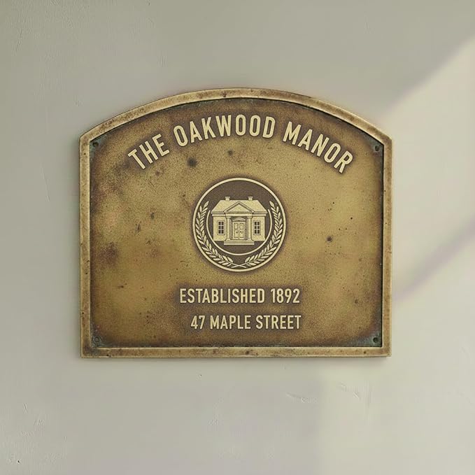 Personalized Plaque | Custom Engraved Wall Plate | Antique Style Name Plate for Home, Office, Shop, Memorial & Decor | Premium Quality Sign (Durable & Elegant) (Bronze Plaques, 25"x20"inches)