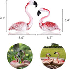 Hand Blown Glass Couple Flamingo Figurine Love Statue Pink Flamingo Decoration Ornament Handcraft Animal Collectible Home Decor Valentine's Day Gift for Her