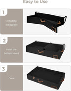 StorageWorks Large Under Bed Storage Containers with Handles and Label Holder, 2 Pack Ultra-thick Fabric Underbed Bins, Closet Organizer for Clothes, Blankets, Sweater