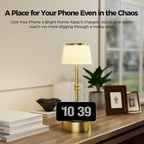 LED Cordless Lamp, 5 Colors Stepless Dimming Table Lamp, Built-in 4400mAh Rechargeable Battery with USB Charging Port, Portable Touch Bedside Light for Patio, Restaurant, Dining (1, Gold)