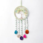 Agate Gemstone Dream Catcher 7 Chakras Sycamore Tree of Life Dream Catcher with Healing Crystal Stones Handmade Dreamcatcher Wall Decor for Adults Boys Girls,Bedroom,Wedding,Garden,Bless Gift