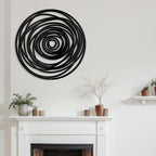 SIGNLEADER Metal Wall Art Decor Abstract Geometric Circles Minimalist Modern Abstract Wall Sculpture Hangings Home Decoration for Living Room, Bedroom, Bathroom, Kitchen, Outdoor - 24" Black