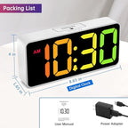 DreamSky Large Digital Alarm Clock Big Numbers for Seniors & Visually Impaired, RGB 9 Inches Desk Clock for Bedroom, Dimmable Jumbo Display, USB Ports, Loud Alarm for Heavy Sleepers, Adjustable Volume