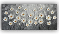 YaSheng Art - 24x48inch Abstract Art Painting，Oil Painting on Canvas Texture Black and white flower Oil Painting Hand-Painted Abstract Artwork Canvas Wall Art Paintings Modern Home Decor Art