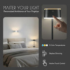 2 Pack Dual-Tone Rechargeable Cordless Desk Lamp – Black & White Portable Table Light, Type-C Charging Table lamp, Touch Control, 3 Color Temps, Stepless Dimming for Reading Study Bedside