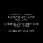Antica Farmacista Lucite Home Ambiance Gift Set - Luxury Scented Candle (9 oz), Reed Diffuser (8.4 fl oz) & Lucite Tray - Home Decor Gift Box - Liquid Velvet