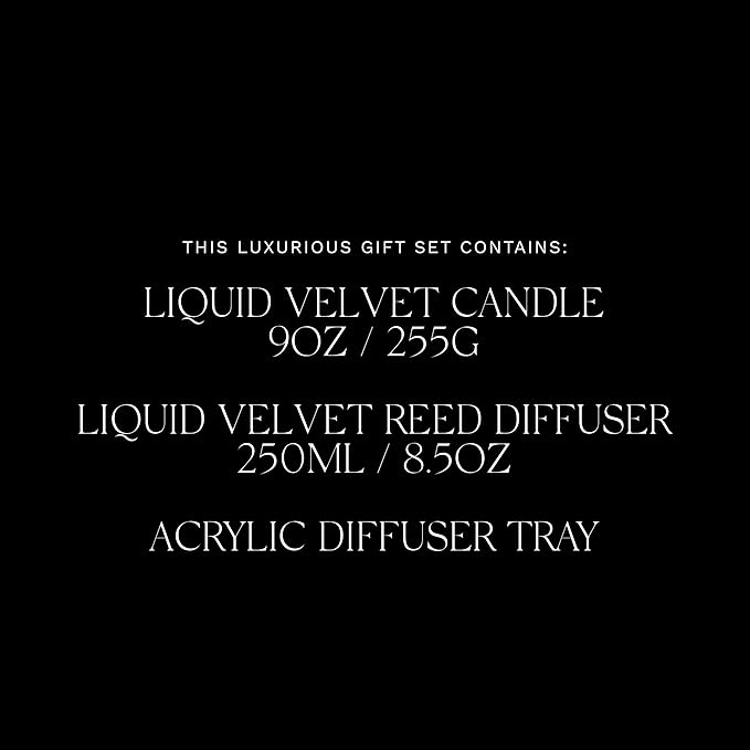 Antica Farmacista Lucite Home Ambiance Gift Set - Luxury Scented Candle (9 oz), Reed Diffuser (8.4 fl oz) & Lucite Tray - Home Decor Gift Box - Liquid Velvet