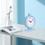 Mantel Clock, Classic Vintage Clocks and Decorative Shelf Decor, Silent Analog Desk Clocks with Light Vintage Metal Table Clock for Living Room Shelf Bedside Home Decor (Cornflower Blue)